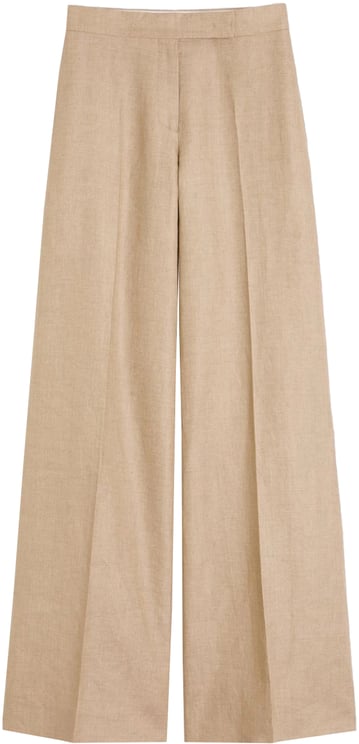 Max Mara Beige Mxsbig High-Waisted Wide-Leg Trousers