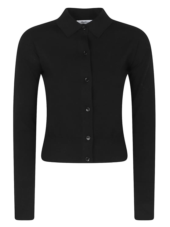 Max Mara Shirt Collar Cardigan With Ribbed Finishes
