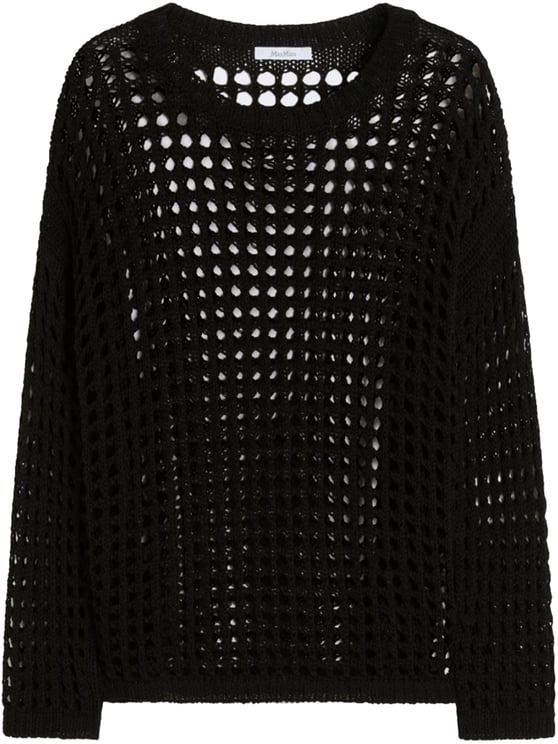 Max Mara Black Febe Open-Weave Knit Sweater