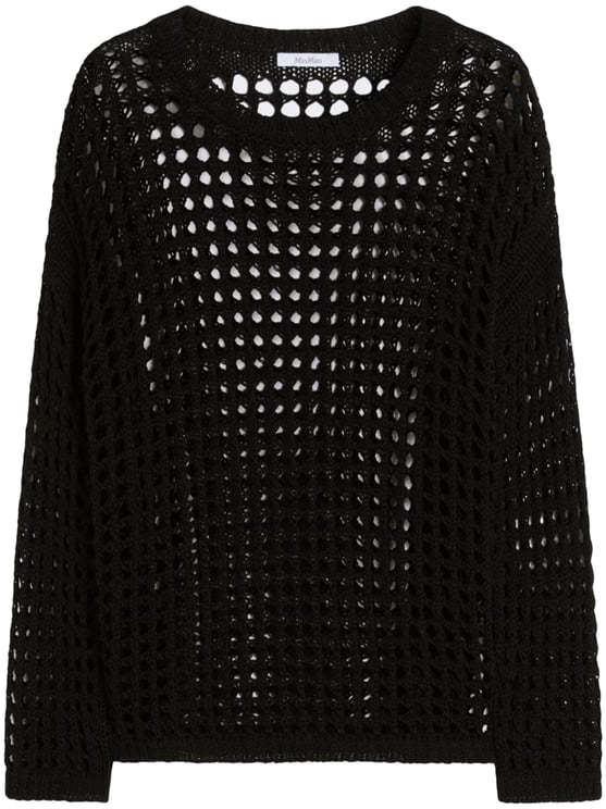 Max Mara Grid-Pattern Long-Sleeved Top with Relaxed Fit