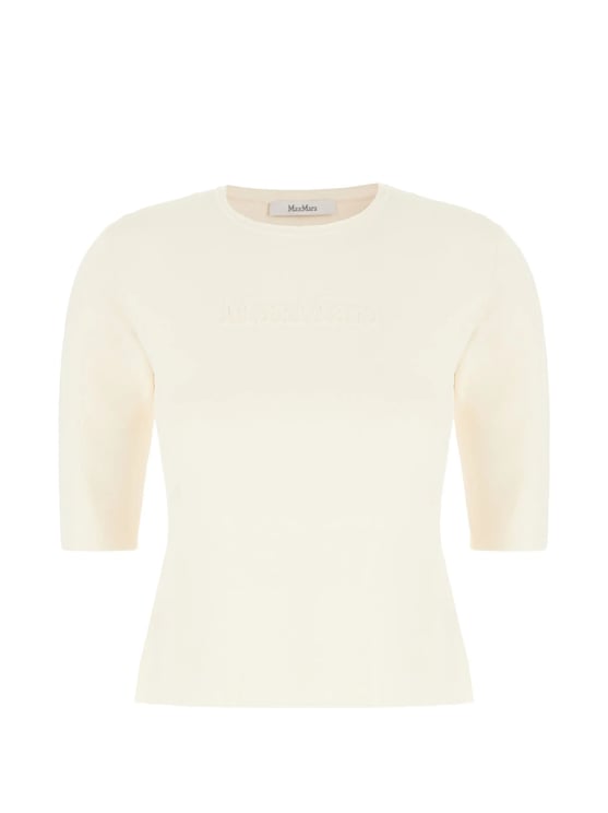 Max Mara Ivory Short Sleeves Knit Sweater