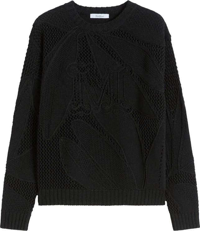 Max Mara Black Mxmsalvo Textured Black Knit Sweater
