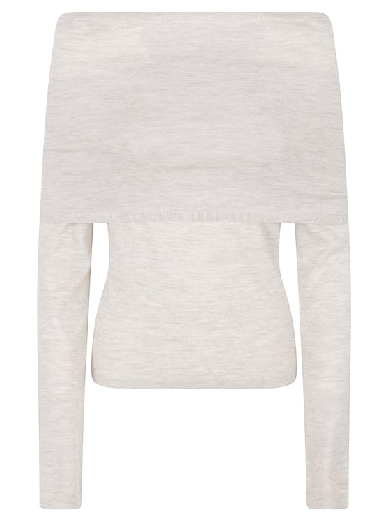Max Mara Off-the-Shoulder Cashmere Sweater with Fitted Silhouette