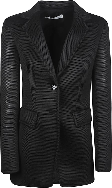 Max Mara Black Blazer with Textured Mesh Fabric