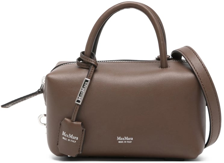 Max Mara Brown Holdalls Structured Leather Holdall Bag