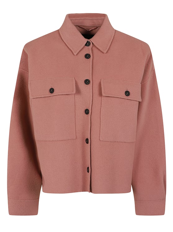 Max Mara Antique Pink Zerbino Double Wool-Blend Jacket
