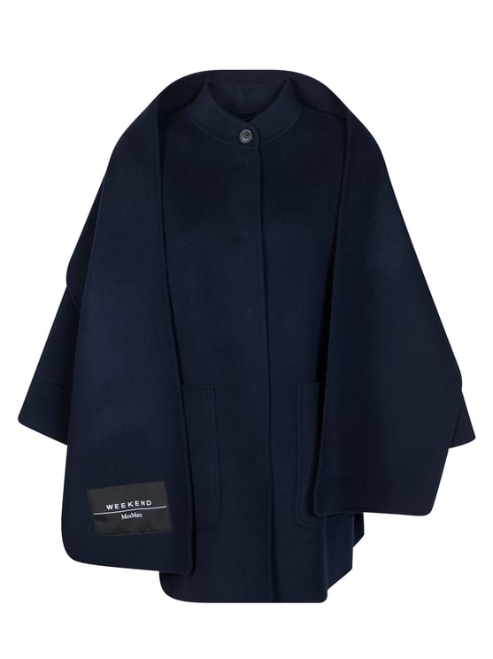 Max Mara Fulcro High Neck Cape Sleeve Coat
