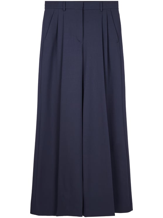 Max Mara Wide-Leg Trousers with Front Pleats and High Waist