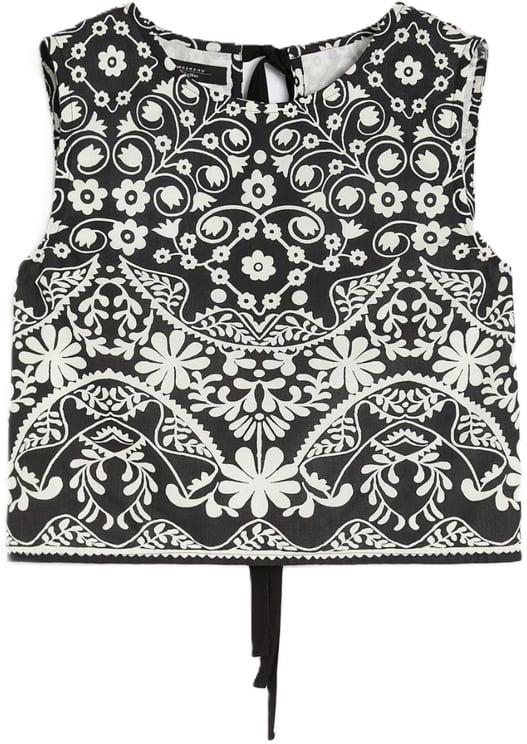 Max Mara Top Nero Ornamentale