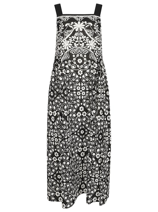 Max Mara Sleeveless Floral Print Dress with Wide Straps and Flowing Silhouette