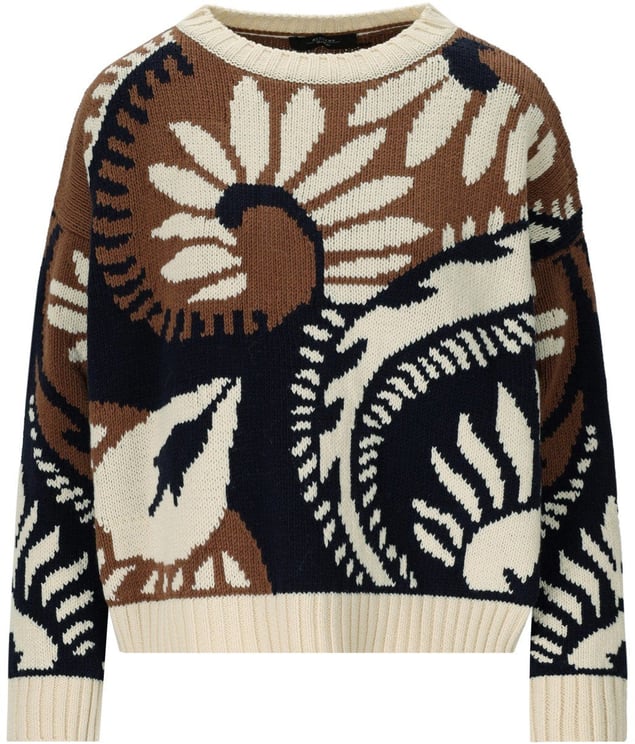 Max Mara MAX MARA WEEKEND CELEBRE BROWN CREWNECK SWEATER