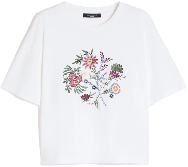 Max Mara Sweaters Bianco Ricamo Fiori