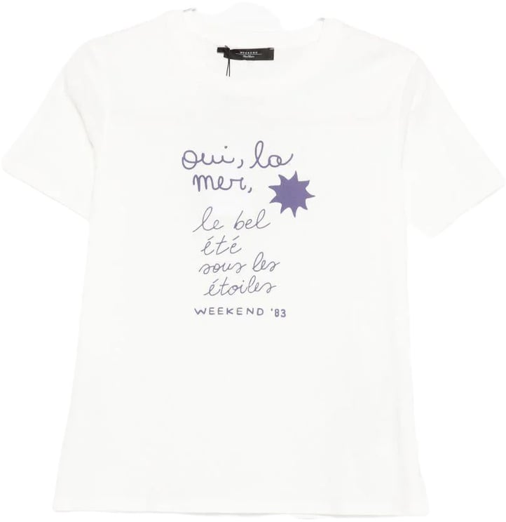 Max Mara T-Shirts And Polos Bianco St. Scritte