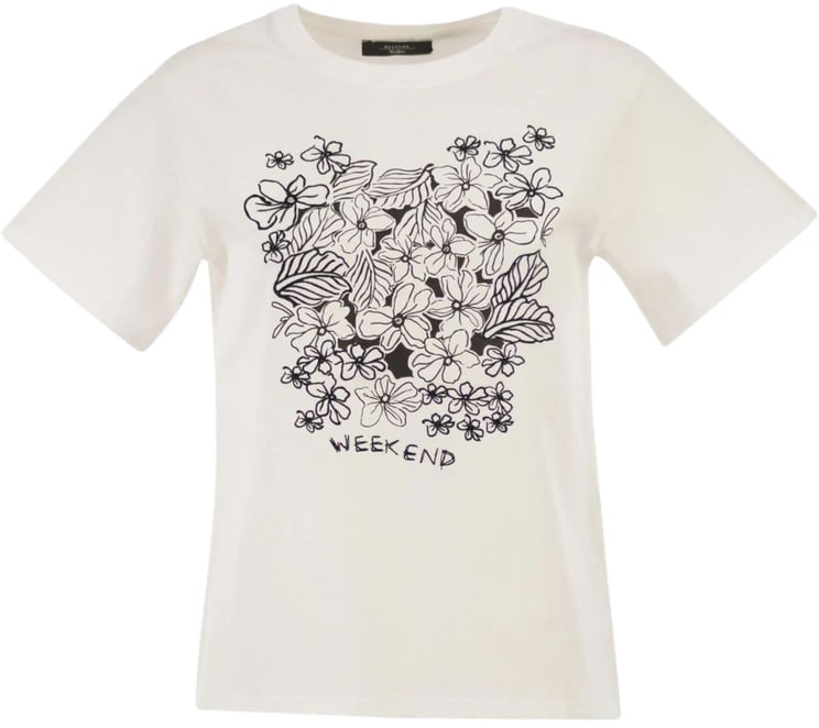Max Mara T-Shirts And Polos Bianco Dis. Floreale