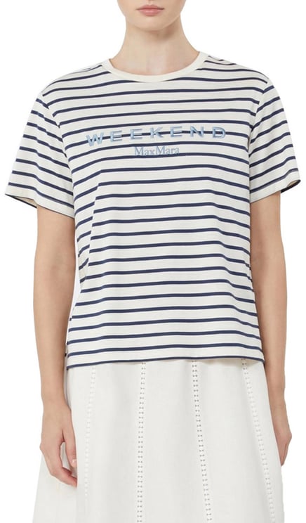 Max Mara T-Shirts And Polos Blu Rigato