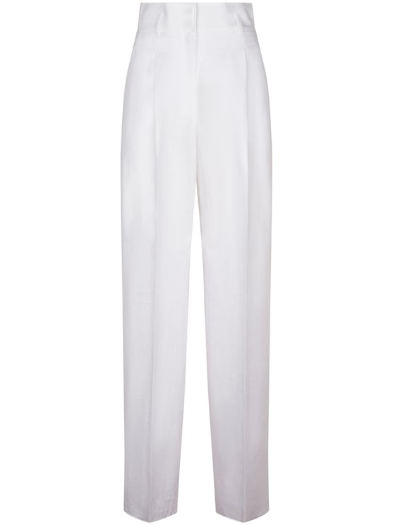 Max Mara High-Waisted Tailored Trousers with Pleats and Pockets