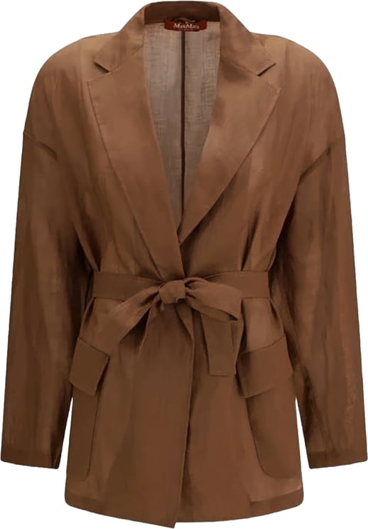 Max Mara Ramie Canvas Belted Jacket
