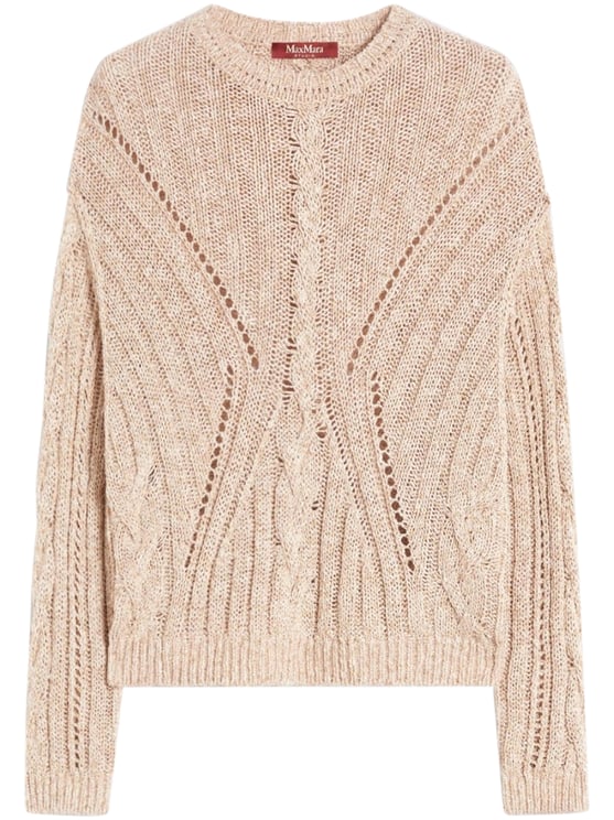Max Mara Textured Cable Knit Top with Openwork Details
