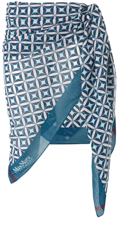 Max Mara Scarfs Blu Stampa Geometrica
