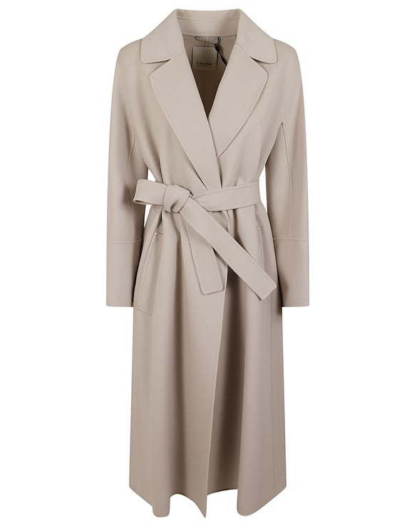 Max Mara Fluid Silhouette Long Robe Coat With Removable Belt