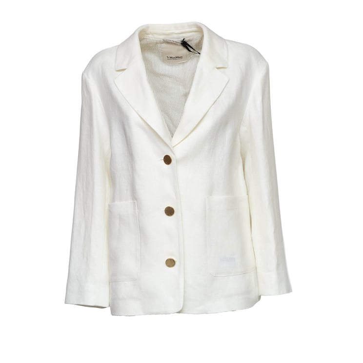 Max Mara Carlotta Pure Linen Single Breasted Blazer