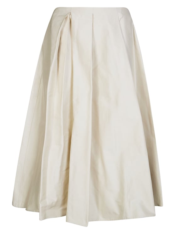 Max Mara Baschi Flared Pleated Belted Skirt