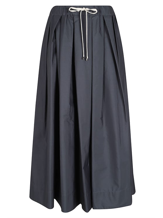 Max Mara Voluminous Pleated Midi Skirt with Gathered Waistband