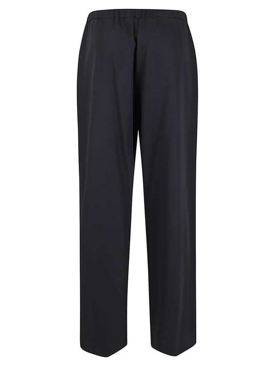 Max Mara Cropped Black Trousers With Adjustable Drawstring And Elegant Metal Details