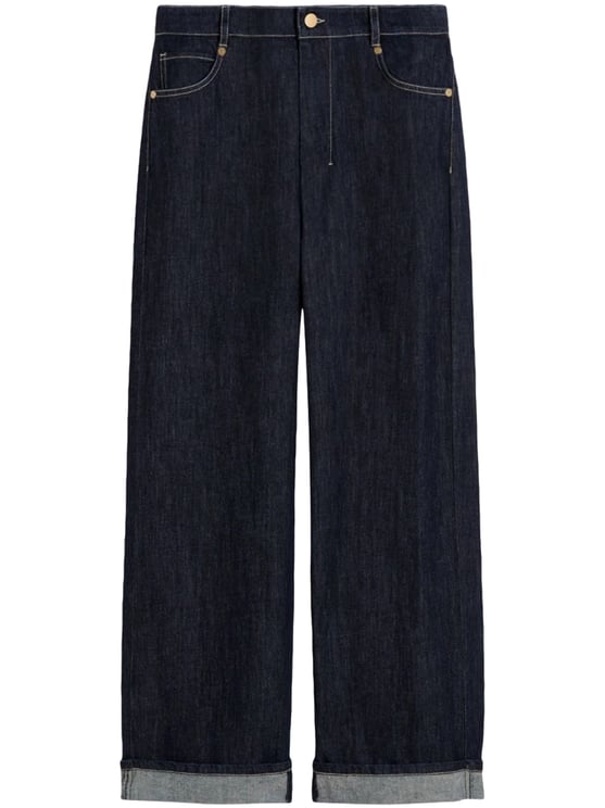 Max Mara Wide-Leg Cropped Jeans with Classic Five-Pocket Styling