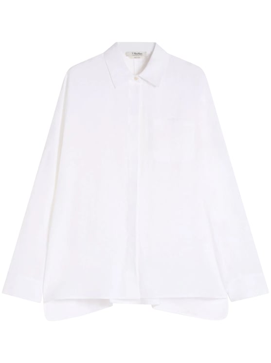 Max Mara Loose-Fitting Linen Jacket with Concealed Button Placket