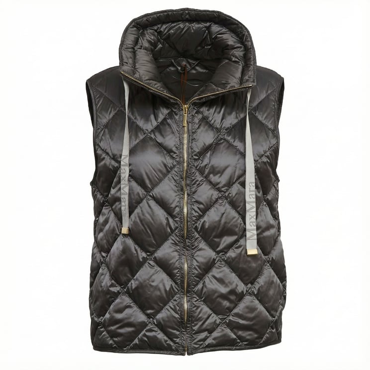 Max Mara Tregic Diamond Quilted Hooded Knit Vest