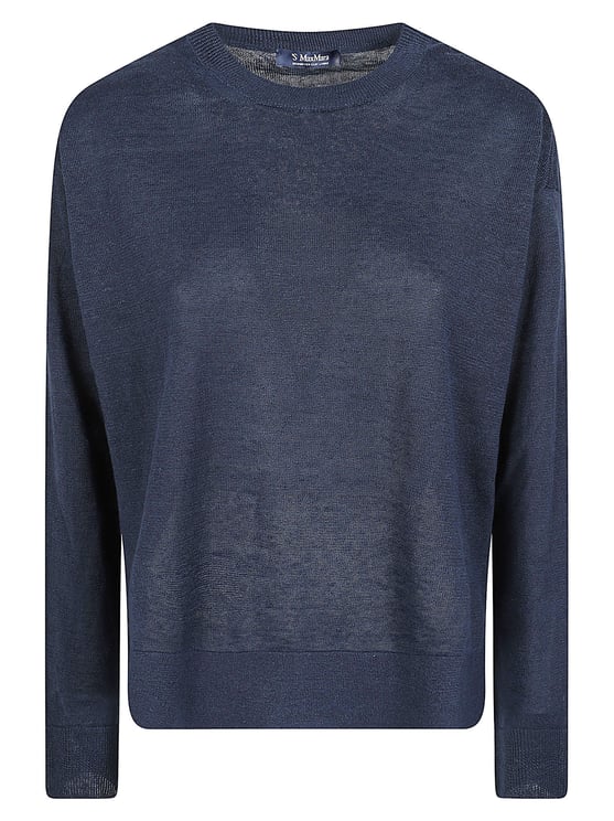 Max Mara Relaxed Fit Semi-Sheer Linen Top with Ribbed Details