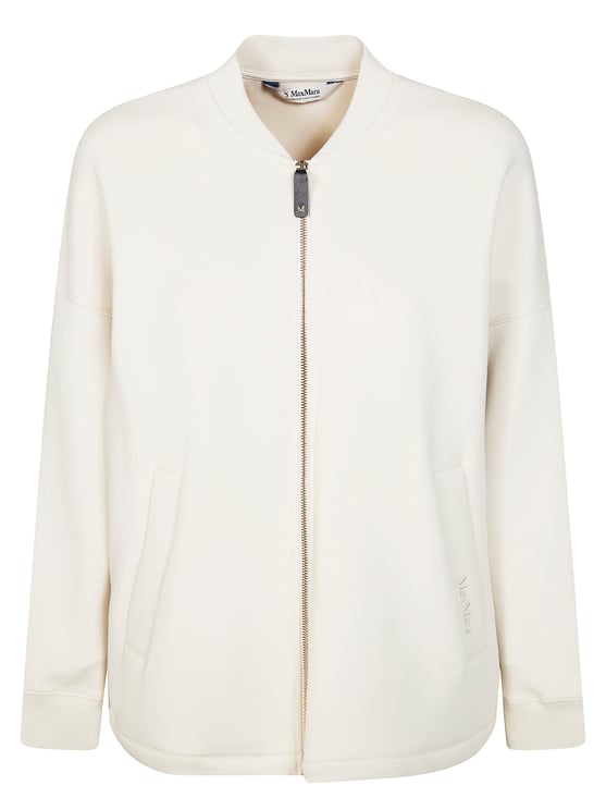 Max Mara Radios Boxy Ribbed Trim Bomber Jacket