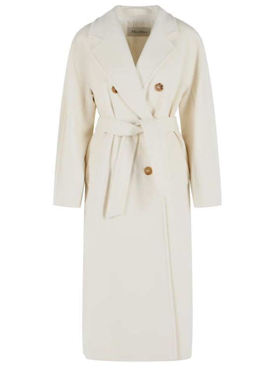 Max Mara Madame' Virgin Wool And White Cashmere Coat