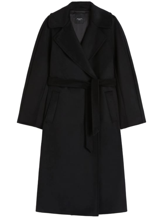 Max Mara Wkdresina Black Tie-Belt Coat