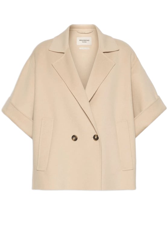 Max Mara Boxy Double-Breasted Jacket with Notched Lapel Collar