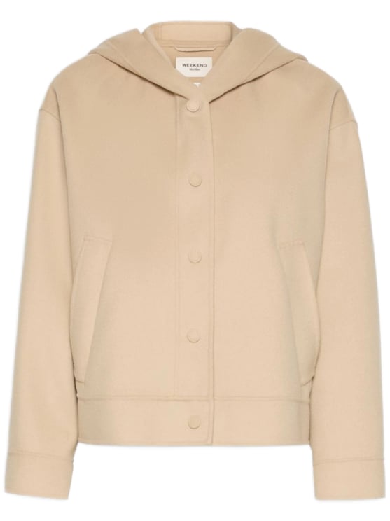 Max Mara Cropped Jacket with Hood and Buttoned Cuffs