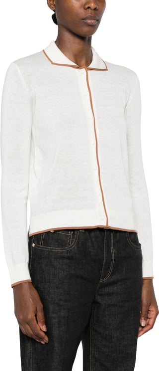 Max Mara Sweaters Bianco/Caramello