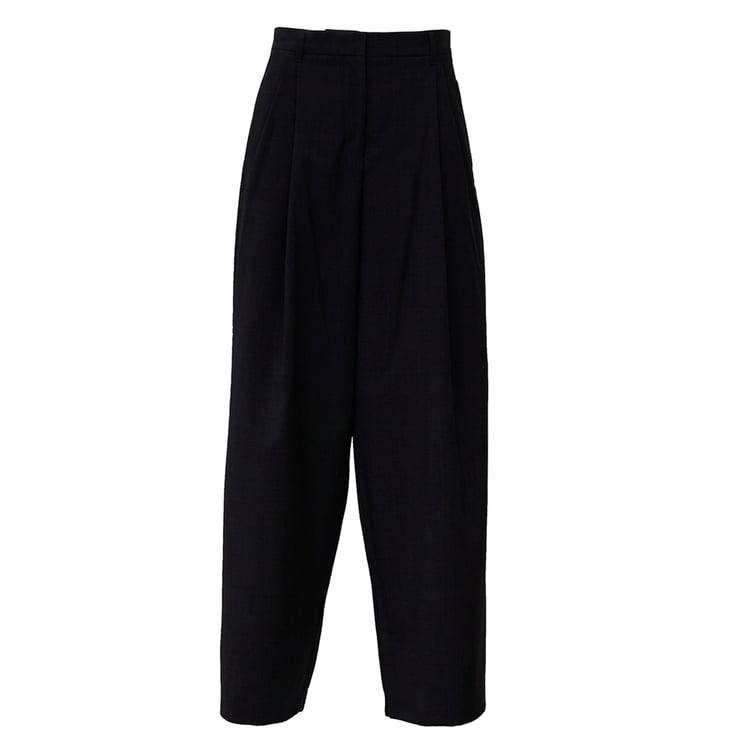 Max Mara Palazzo Pants In Natural Stretch Pure Wool With Double Front Pleats