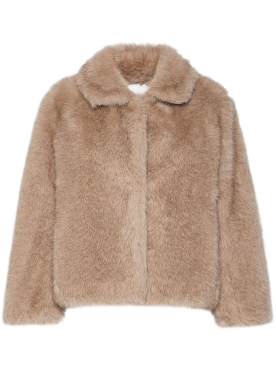 Max Mara Smmalce Cropped Faux Fur Boxy Jacket