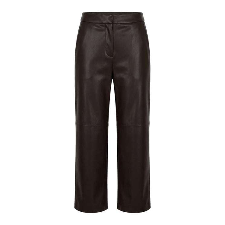 Max Mara Cropped Ankle-Length Jersey Pants With Leather Effect