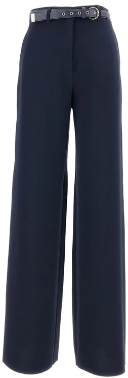 Max Mara Blue Amico High-Waisted Wide-Leg Trousers