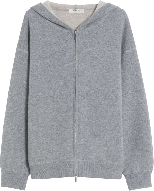 Max Mara Relaxed-Fit Zip-Up Hoodie with Contrasting Lining and Graphic Detail