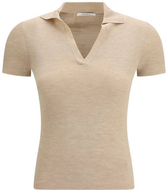 Max Mara Max Mara Beige Fleece Wool Polo Shirt