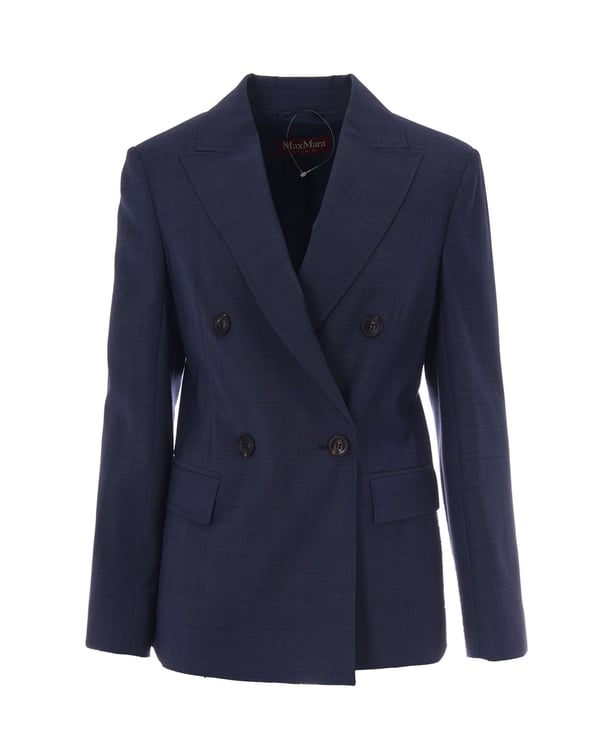 Max Mara Double-Breasted Tailored Blazer With Notched Lapels