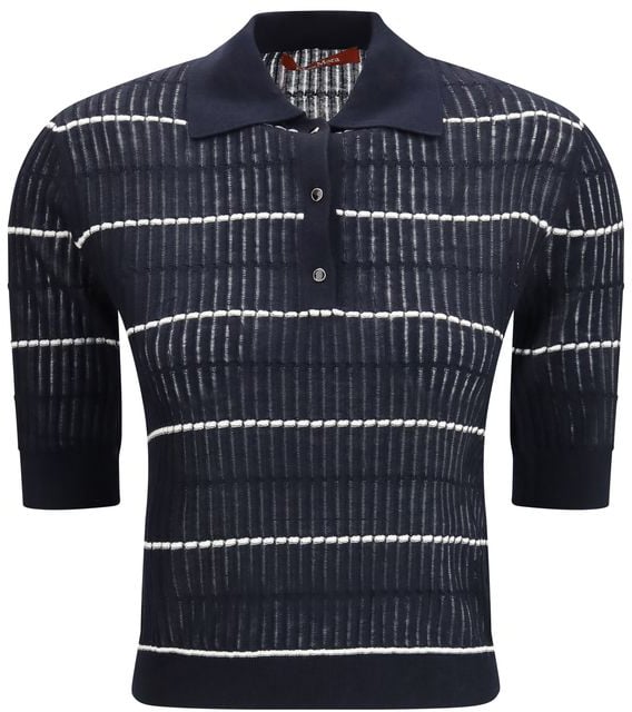 Max Mara Max Mara Blue Silk Polo Shirt