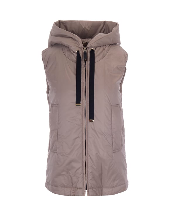 Max Mara Beige Greengo Hooded Cameluxe Padded Gilet
