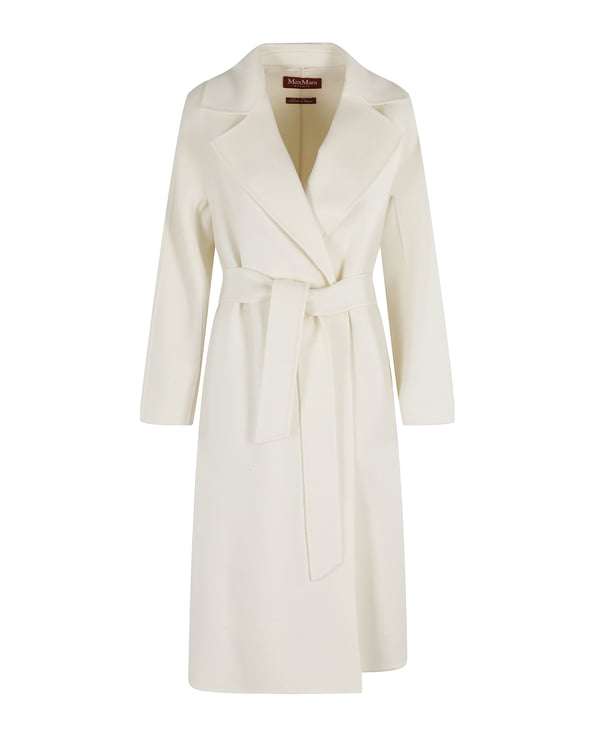 Max Mara Long Wrap Coat With Belted Waist And Kimono Sleeves