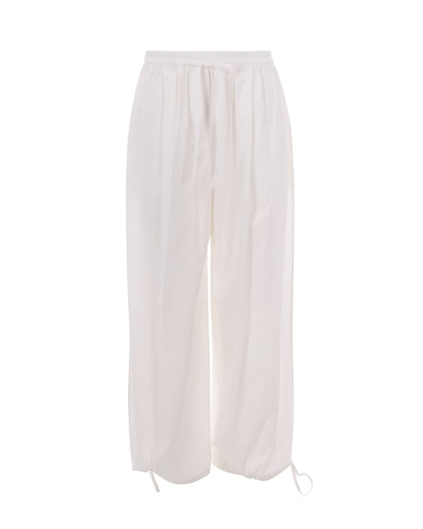 Max Mara Ivory Balloon Poplin Cotton-Linen Pants