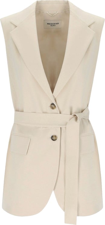 Max Mara MAX MARA WEEKEND FIORE IVORY BELTED VEST